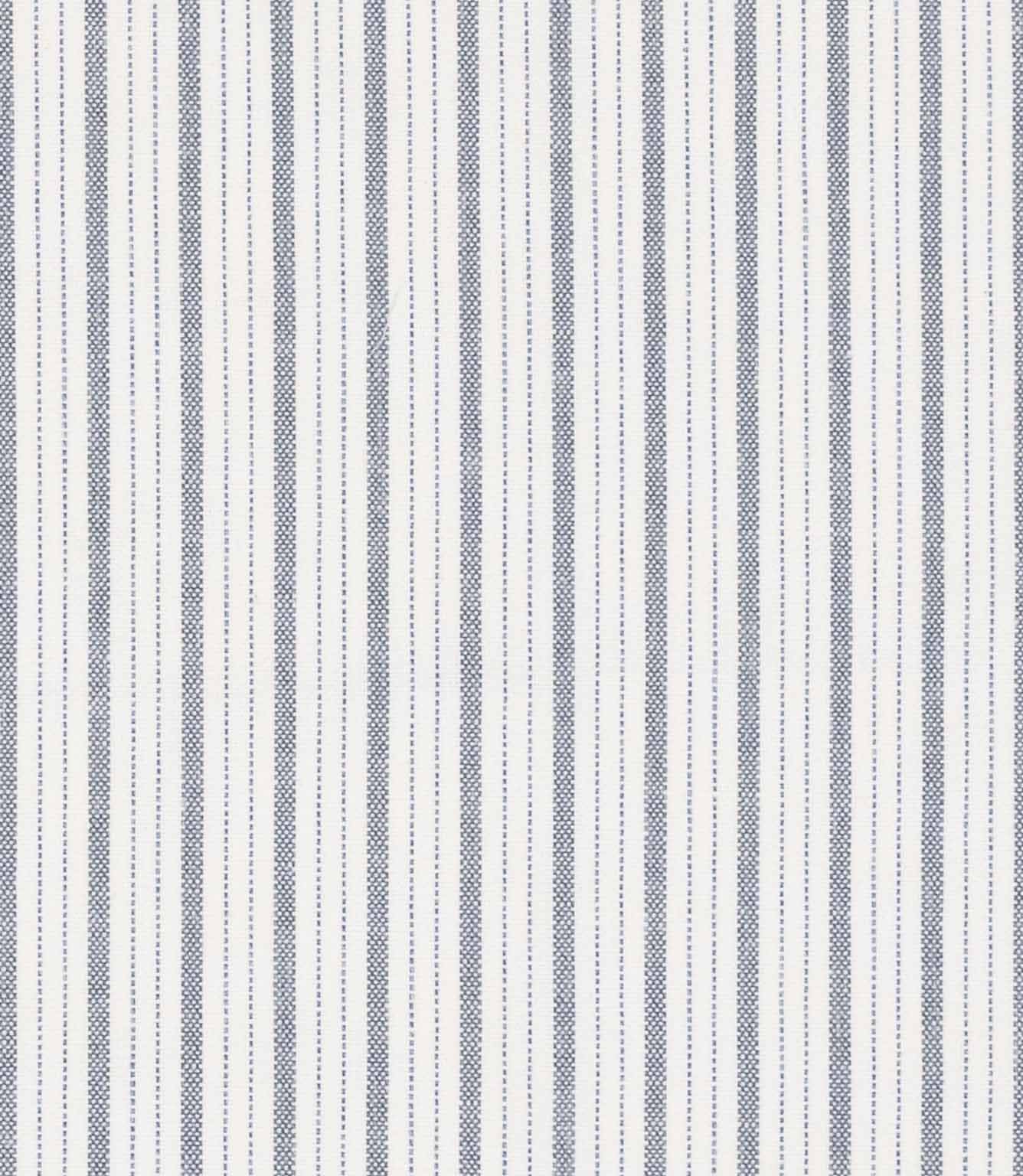 Fine blue and white multi-stripe fabric with narrow vertical lines and subtle woven texture.