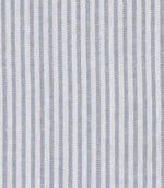 Blue-grey herringbone stripe fabric with narrow chevron lines and a refined woven texture.