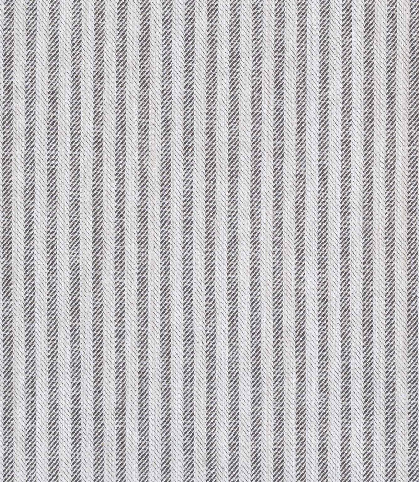 Blue-grey herringbone stripe fabric with narrow chevron lines and a refined woven texture.