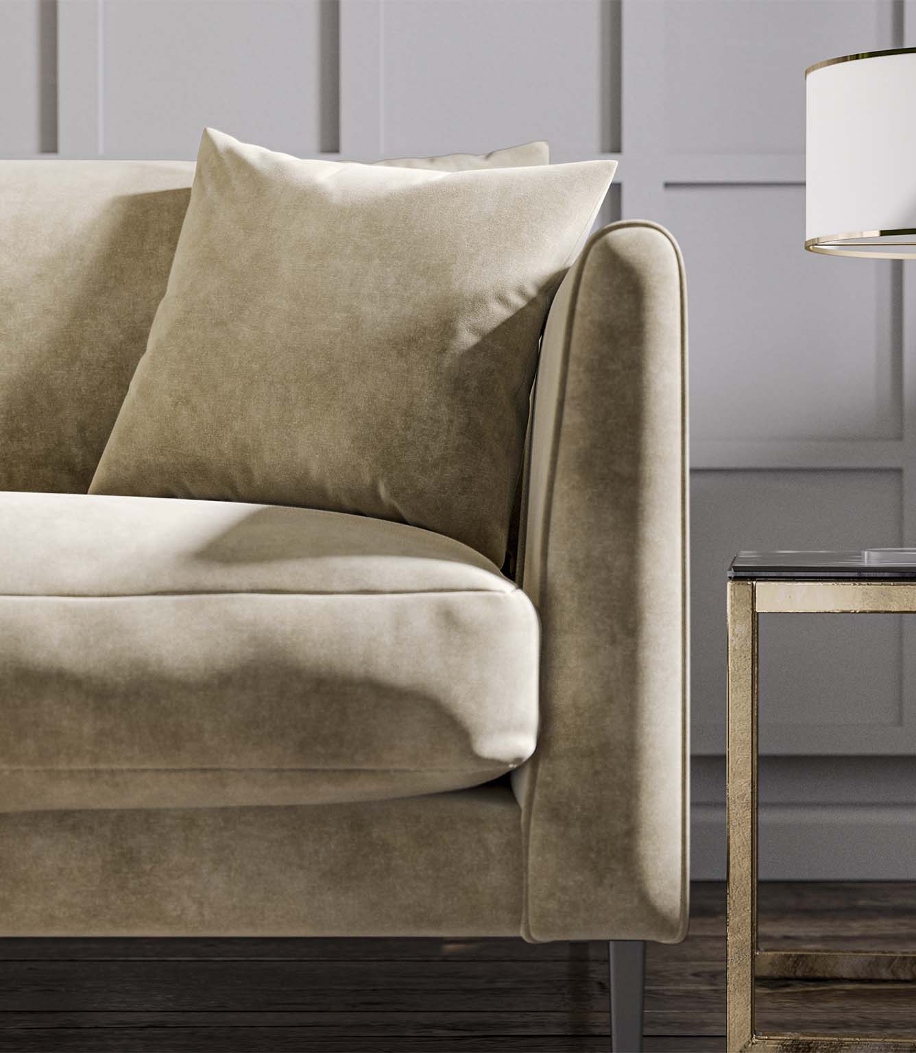 JF Vintage Velvet Fabric / Almond