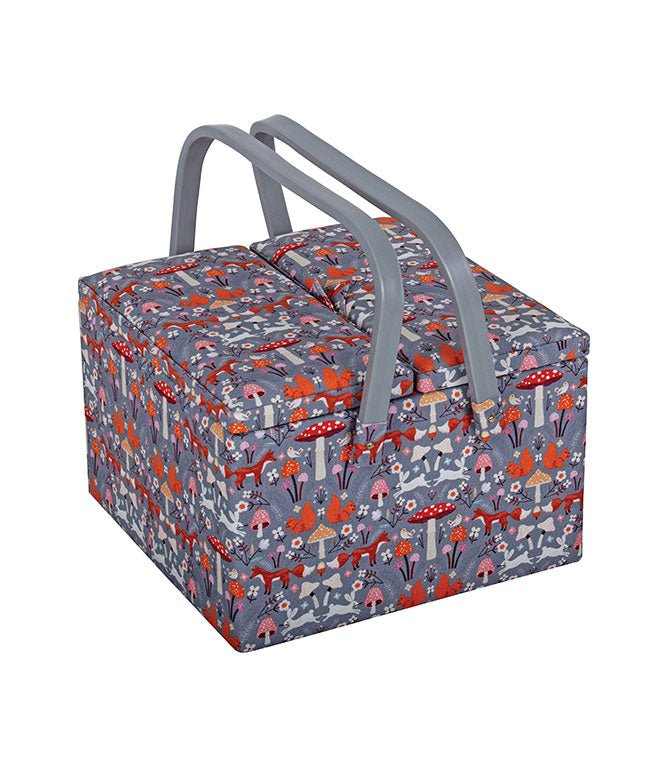 Woodland Toadstool Twin Lid Sewing Box - Just Fabrics