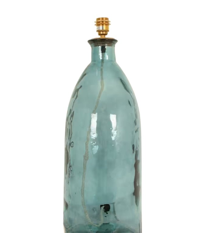 Corfe 67cm Recycled Glass Blue Cream Flex Lamp Base - Just Fabrics