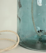 Corfe 67cm Recycled Glass Blue Cream Flex Lamp Base - Just Fabrics