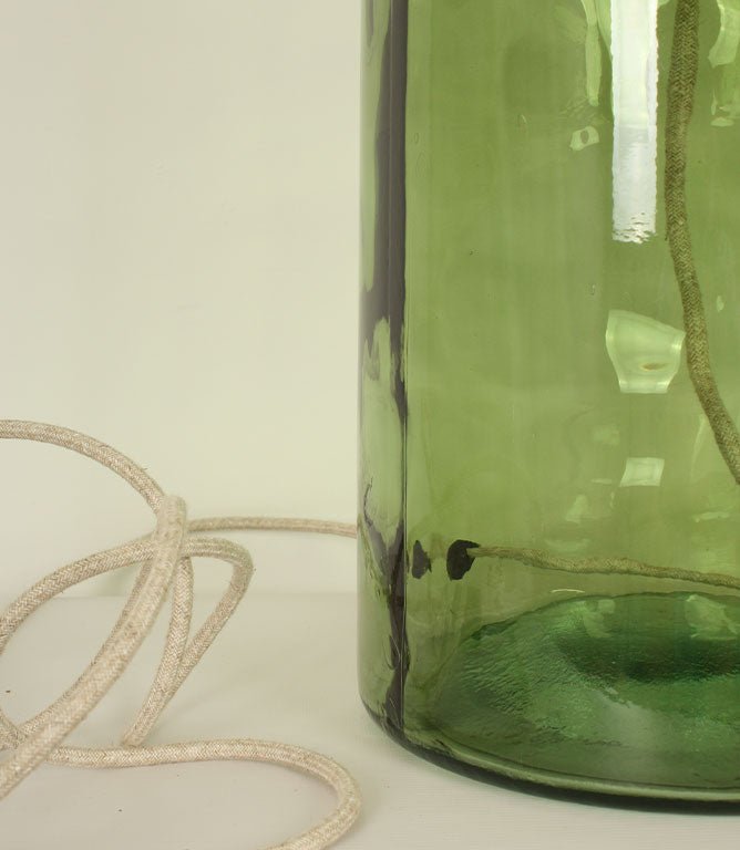 Corfe 67cm Recycled Glass Green Cream Flex Lamp Base - Just Fabrics