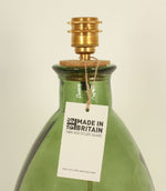 Corfe 67cm Recycled Glass Green Cream Flex Lamp Base - Just Fabrics