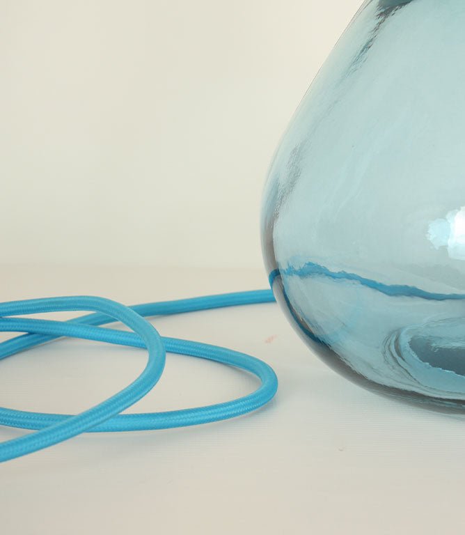 Braunton 29cm Recycled Glass Light Blue Flex Lamp Base - Just Fabrics