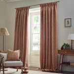 Acorn Brick Pencil Pleat Curtains - Just Fabrics