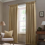 Acorn Gold Pencil Pleat Curtains - Just Fabrics