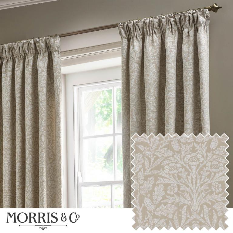 Acorn Linen Pencil Pleat Curtains - Just Fabrics