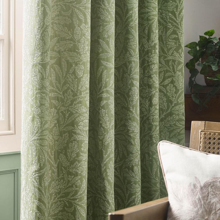 Acorn Sage Pencil Pleat Curtains - Just Fabrics