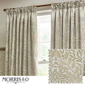 Acorn Stone / Sage Pencil Pleat Curtains