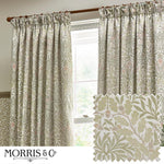 Acorn Stone / Sage Pencil Pleat Curtains - Just Fabrics