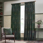 Acorn Thyme / Forest Pencil Pleat Curtains - Just Fabrics