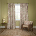 Adele Rose Pencil Pleat Curtains - Just Fabrics