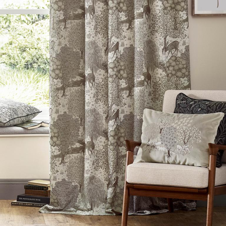 Brook Linen Pencil Pleat Curtains - Just Fabrics