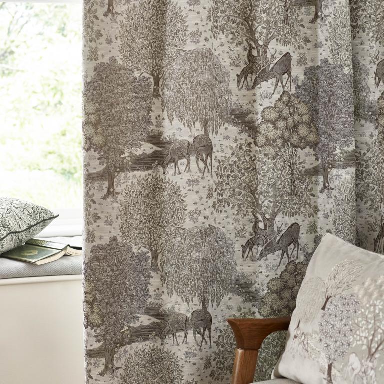 Brook Linen Pencil Pleat Curtains - Just Fabrics