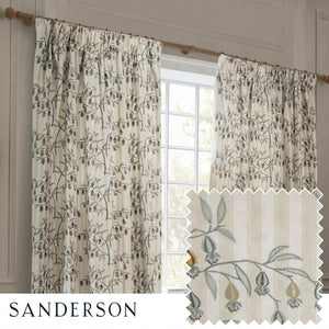 Chinese Lanterns Linen Pencil Pleat Curtains