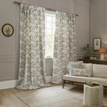 Chinese Lanterns Linen Pencil Pleat Curtains - Just Fabrics