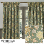Cray Sage / Sunflower Pencil Pleat Curtains - Just Fabrics