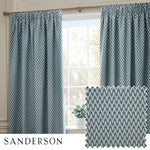 Hutton Blue Pencil Pleat Curtains - Just Fabrics