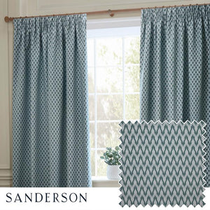 Hutton Blue Pencil Pleat Curtains