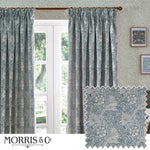 Marigold Indigo Pencil Pleat Curtains - Just Fabrics