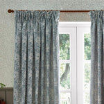 Marigold Indigo Pencil Pleat Curtains - Just Fabrics