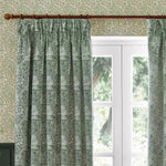 Marigold Leaf Green Pencil Pleat Curtains - Just Fabrics