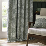 Marigold Leaf Green Pencil Pleat Curtains - Just Fabrics