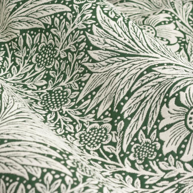 Marigold Leaf Green Pencil Pleat Curtains - Just Fabrics