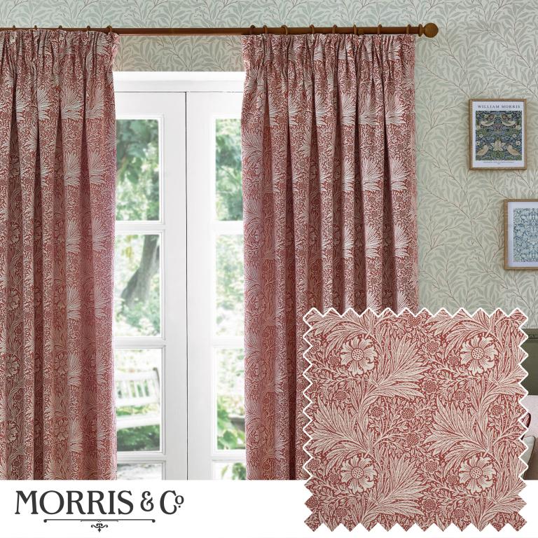 Marigold Russet Pencil Pleat Curtains - Just Fabrics