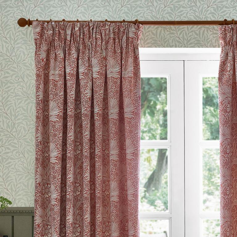 Marigold Russet Pencil Pleat Curtains - Just Fabrics