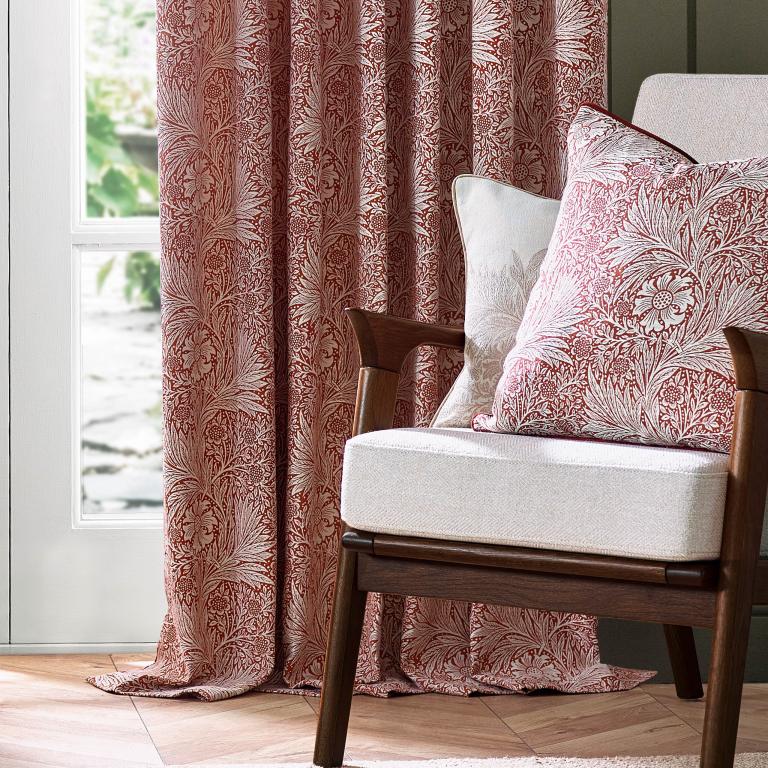 Marigold Russet Pencil Pleat Curtains - Just Fabrics