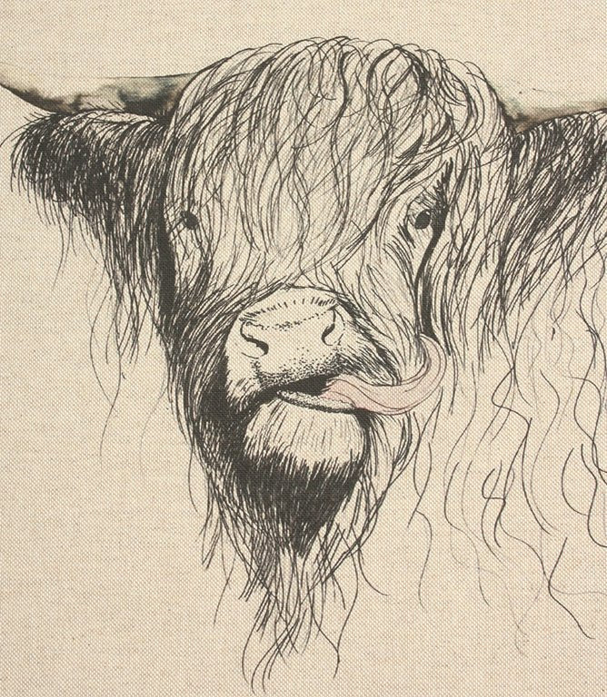 Tongue Sketch Cushion Panel - Just Fabrics