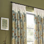 Seaweed Stone / Sunflower Pencil Pleat Curtains - Just Fabrics