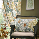 Seaweed Stone / Sunflower Pencil Pleat Curtains - Just Fabrics