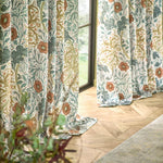 Seaweed Stone / Sunflower Pencil Pleat Curtains - Just Fabrics