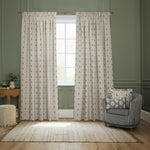 Sessile Leaf Flax Pencil Pleat Curtains - Just Fabrics