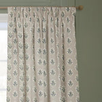 Sessile Leaf Flax Pencil Pleat Curtains - Just Fabrics