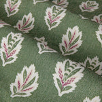 Sessile Leaf Leaf Green Pencil Pleat Curtains - Just Fabrics