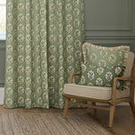 Sessile Leaf Sage Pencil Pleat Curtains - Just Fabrics