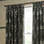 Snakeshead Indigo / Leaf Pencil Pleat Curtains - Just Fabrics