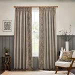 Strawberry Thief Embroidery Biscuit Pencil Pleat Curtains - Just Fabrics