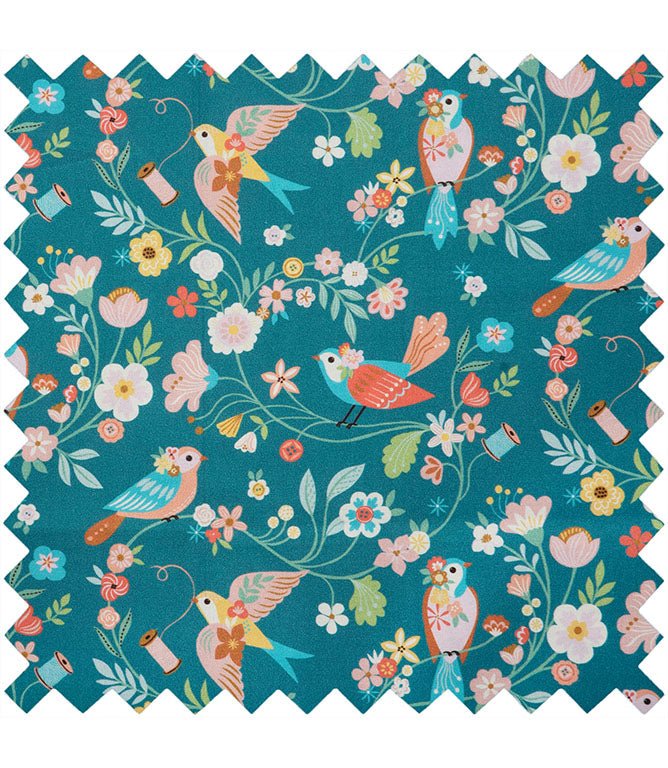 Teal Bird Aviary Pin Cushion - Just Fabrics