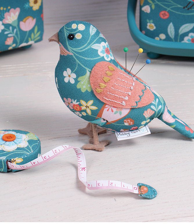 Teal Bird Aviary Pin Cushion - Just Fabrics