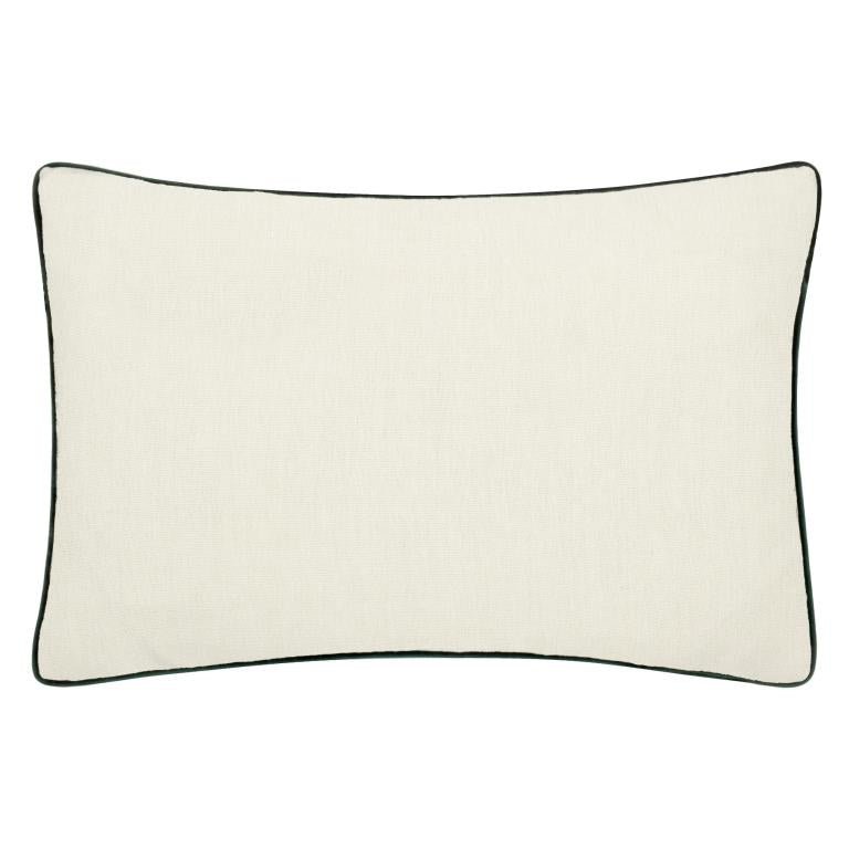 Marigold Embroidered Leaf Green Cushion - Just Fabrics