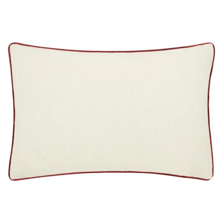 Marigold Embroidered Russet Cushion - Just Fabrics