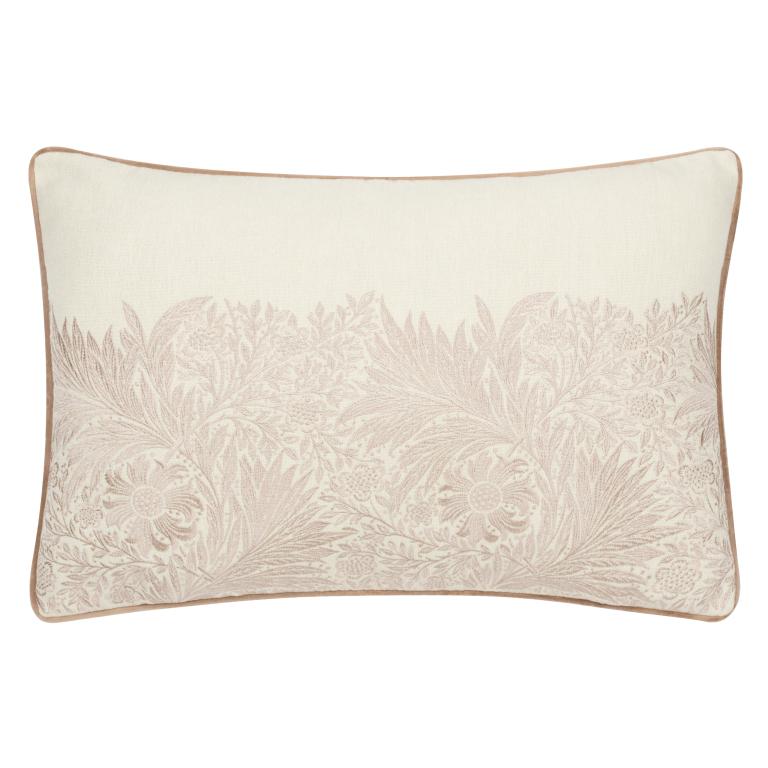 Marigold Embroidered Stone Cushion - Just Fabrics