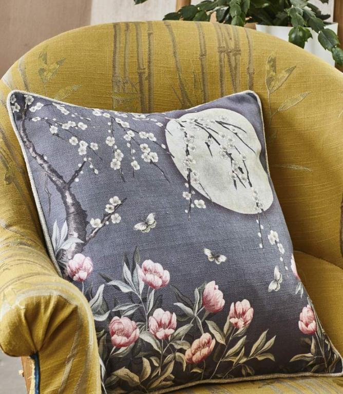 The Chateau Moonlight Midnight Blue Cushion - Just Fabrics