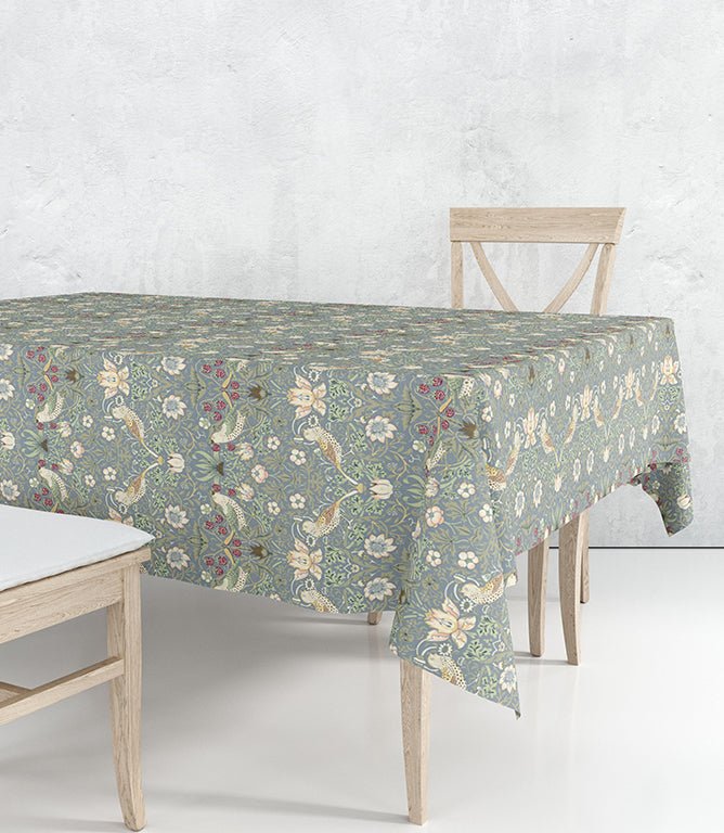 William Morris Strawberry Thief Blue Acrylic Tablecloth – Just Fabrics